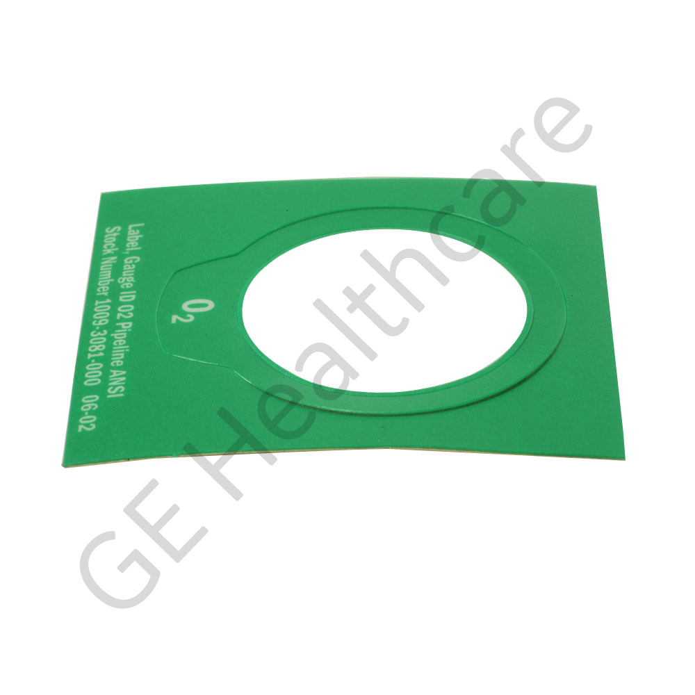 Label Gauge ID Green/White Oxygen Pipeline ANSI Label Gauge ID Green/White Oxygen Pipeline ANSI