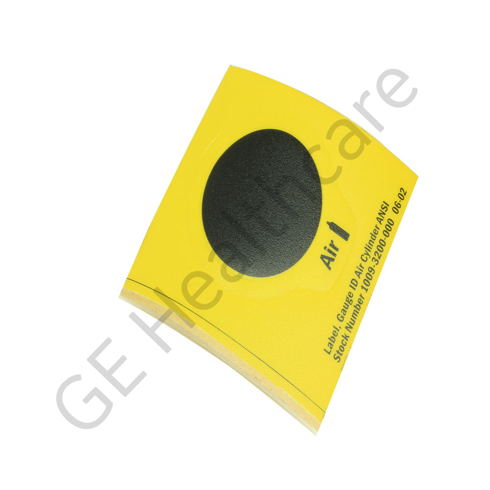 Label Gauge ID Yellow/Black Air Cylinder ANSI Label Gauge ID Yellow/Black Air Cylinder ANSI